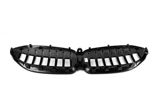 Grille avant M Performance Shadow Line OEM 51138072086 pour BMW G20, G21, G28 avec caméra frontale et assistant de parking plus. Finition noire brillante. BMW d'origine.