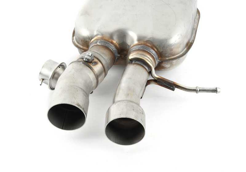 Silencioso trasero derecho con válvula de escape OEM 18307849761 para BMW F06, F12, F13. Original BMW.