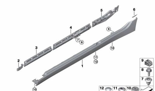 Jupe côté droit OEM 51120053534 pour BMW F52. BMW d'origine.
