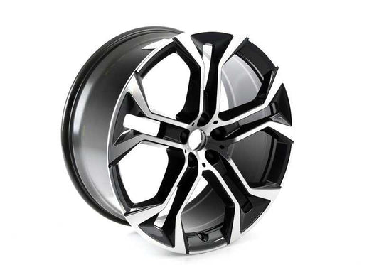 Llanta de aleación original BMW Y-Spoke 744 21" OEM 36116883761 para BMW G05 (X5), G06 (X6), G18 (iX). Acabado bicolor gris orbit brillante. Para eje delantero. Original BMW.