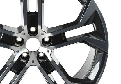 Llanta de aleación original BMW Y-Spoke 744 21" OEM 36116883761 para BMW G05 (X5), G06 (X6), G18 (iX). Acabado bicolor gris orbit brillante. Para eje delantero. Original BMW.