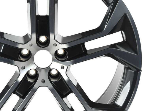 Llanta de aleación original BMW Y-Spoke 744 21" OEM 36116883761 para BMW G05 (X5), G06 (X6), G18 (iX). Acabado bicolor gris orbit brillante. Para eje delantero. Original BMW.
