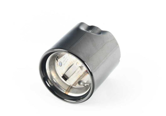Cola de escape redonda negro cromo OEM 18309489054 para BMW F40. Mejora estética tipo Shadow Line. Original BMW.