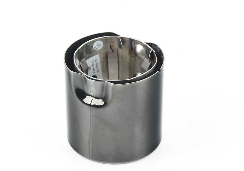 Cola de escape redonda negro cromo OEM 18309489054 para BMW F40. Mejora estética tipo Shadow Line. Original BMW.