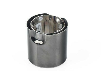 Cola de escape redonda negro cromo OEM 18309489054 para BMW F40. Mejora estética tipo Shadow Line. Original BMW.