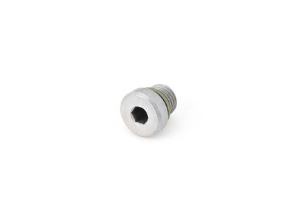 Tornillo de drenaje con arandela OEM 24117552350 para BMW E36, E46, E90, E91, E92, E93, E34, E39, E60, E61, E63, E64, E32, E38, E65, E66, F01, F02, E31, E83, E53, E70, E71, E85. Original BMW.