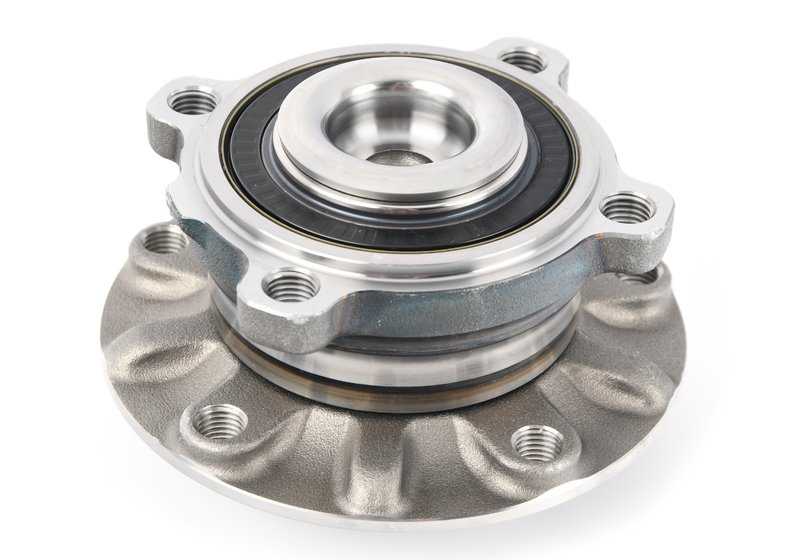 Kit de servicio rodamiento de rueda OEM 31222326578 para BMW E39. Incluye tornillos, tuercas y rodamiento delantero. Original BMW.