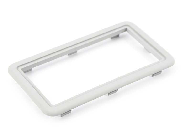 Marco soporte manos libres OEM 51448174704 para BMW E46, E39 y E38. Color gris claro. Original BMW.