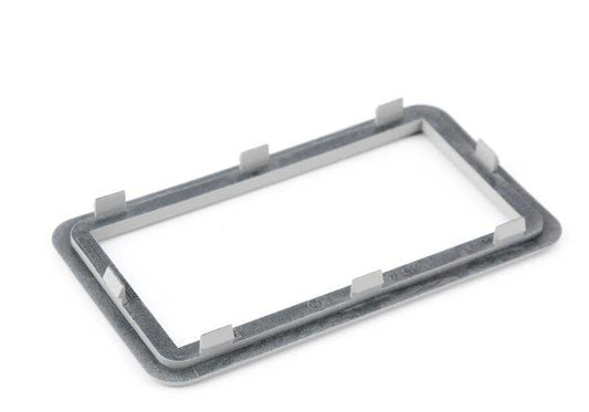 Marco soporte manos libres OEM 51448174704 para BMW E46, E39 y E38. Color gris claro. Original BMW.
