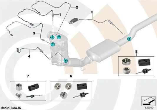 Lambda probe for BMW F40 Series 1, F44, F45, F46 Series 2, F48, F39 X1 and X2 (OEM 13628570229). Genuine BMW