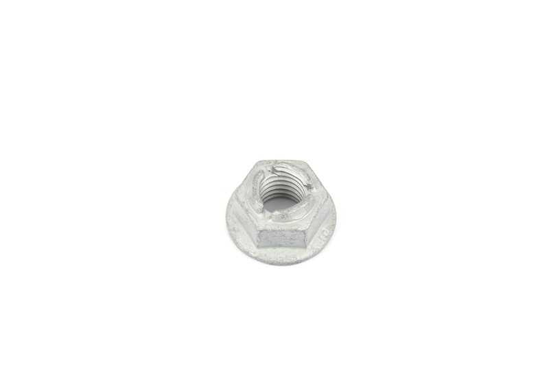 Tuerca hexagonal con pestaña OEM 33556790913 para BMW F10, F18, F90, G30, G31, G38, G60, F06, F12, F13, G32, F01, F02, F04, G11, G12, G70, F91, F92, F93, G14, G15, G16, G05, G18, G06, G07. Original BMW.