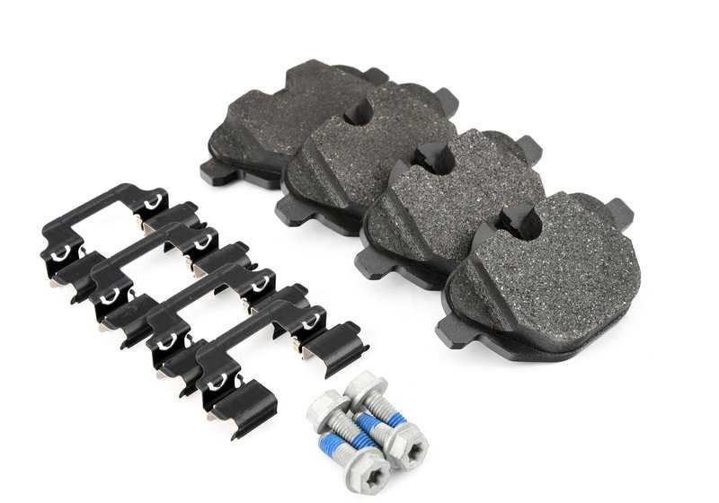 OEM 34216885451 rear brake pad set for BMW G30, G31, G38, G32, G11, G12, G01, G08, G02, G05, G06. Original BMW.
