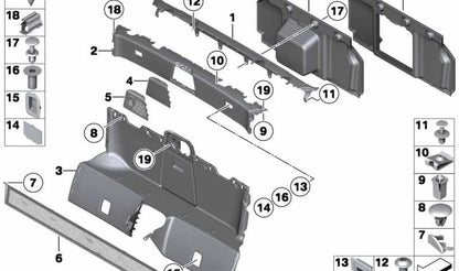 Tapón izquierdo OEM 51469186723 para BMW Z4 E89 sDrive18i, sDrive20i, sDrive23i. Compatible con modelos de 2009 a 2016. Pieza original BMW.