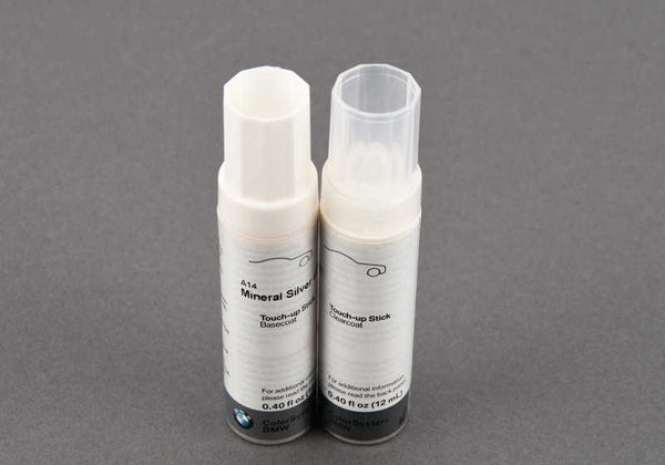 Pintura de retoque Mineral Silver Met. OEM 51910419789 para BMW. Incluye 2 botes de 12 ml. Original BMW.