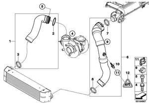 Conduite d'air de chargement pour Bmw E87. BMW d'origine. Des pièces de rechange