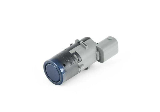 Sensor de aparcamiento ultrasónico azul Mystic OEM 66206989110 para BMW E39, E60, E61, E83. Compatible con sistemas de asistencia al aparcamiento PDC. Original BMW.