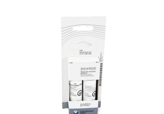 Pintura de retoque color gris Dravit metalizado OEM 51915A07DA2 para BMW E28, E23, F20, F30, G20, E46, E90, X1, X3, X5, X6, Z4, Serie 5, Serie 7, y más. Original BMW.