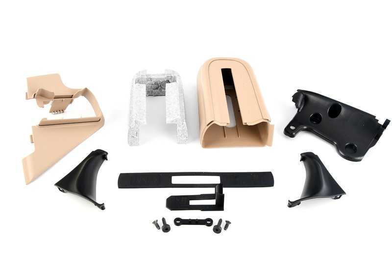 Tapa embellecedora izquierda de reposacabezas OEM 52108255355 para BMW E46 318Ci (modelos BP71, BP72, BP81, BP82, BW71, BW72, BW81, BW82, BY71, BY72). Color beige claro. Original BMW.