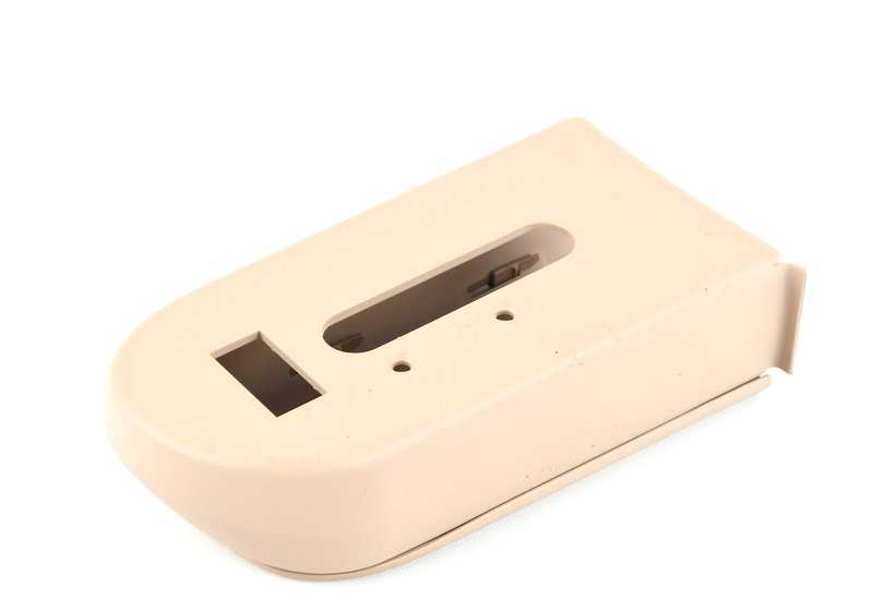 Tapa embellecedora izquierda de reposacabezas OEM 52108255355 para BMW E46 318Ci (modelos BP71, BP72, BP81, BP82, BW71, BW72, BW81, BW82, BY71, BY72). Color beige claro. Original BMW.