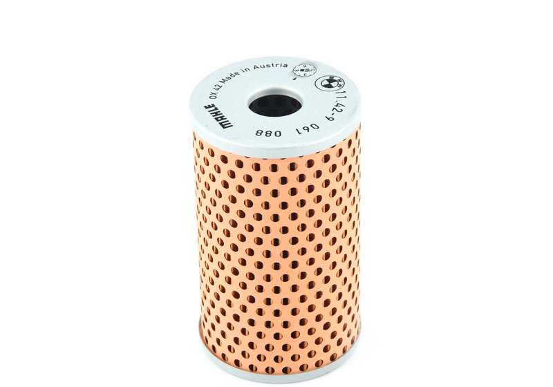 Filtro de aceite OEM 11429061088 para BMW 114, 114/1502 (2002), 114/1600 (GT, ti, Touring), motores M10. Compatible con modelos desde 1966 hasta 1977. Recambio original BMW.