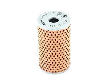 Filtro de aceite OEM 11429061088 para BMW 114, 114/1502 (2002), 114/1600 (GT, ti, Touring), motores M10. Compatible con modelos desde 1966 hasta 1977. Recambio original BMW.