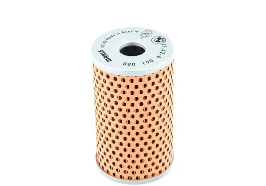 Filtro de aceite OEM 11429061088 para BMW 114, 114/1502 (2002), 114/1600 (GT, ti, Touring), motores M10. Compatible con modelos desde 1966 hasta 1977. Recambio original BMW.