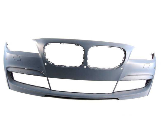 Paragolpes delantero imprimado OEM 51118049637 para BMW F01, F01N, F02, F02N, F04. Compatible con sensores PDC y SIDE. Repuesto original BMW.