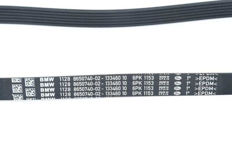 Correa poli V 6PK1153 OEM 11288650740 para BMW G42, G20, G21, G28, G22, G23, G26, G30, G31, G32, G11, G12, G14, G15, G16, G01, G08, G02, G05, G18, G06, G07, G29. Original BMW.