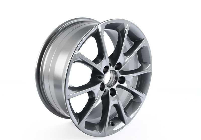 Llanta original BMW 18" V-Spoke 398 Orbitgrey OEM 36116874819 para BMW F30, F30N, F31, F31N, F32, F32N, F33, F33N, F36, F36N. Ideal como repuesto o para mejorar el diseño. Original BMW.