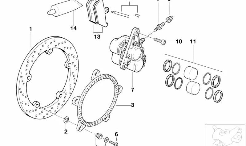 Conjunto de peças de fixação OEM 34117660850 para motocicletas BMW R1200GS, K1200S, R1150GS... e muito mais. Originais BMW Motorrad.
