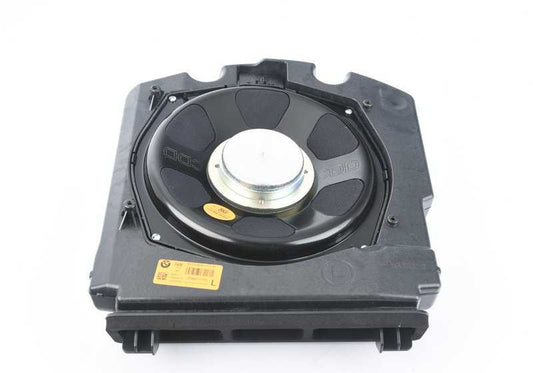 Altavoz subwoofer izquierdo OEM 65139241117 para BMW F01, F02, F04 (7er). Sistema de sonido HiFi TOP. Original BMW.