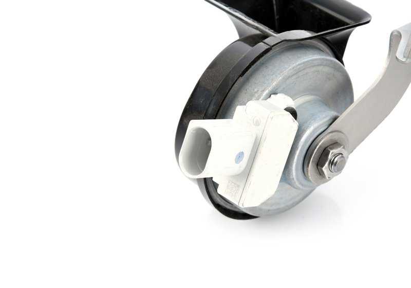 Bocina eléctrica con soporte OEM 61337356775 para MINI F54 (Clubman). Recambio original MINI.