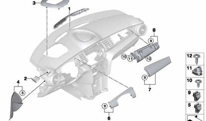Embellecedor compartimento oculto DARK COTTONWOOD OEM 51459288101 para MINI F56, F55. Original MINI.