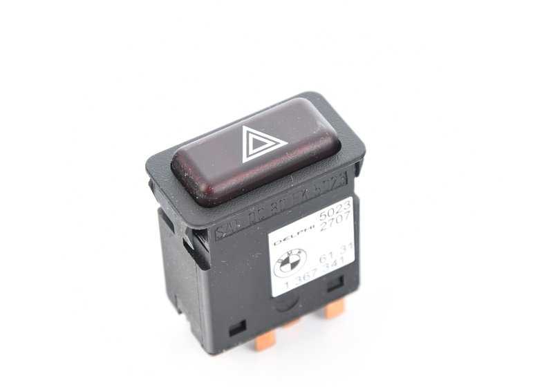Interruptor de luces de emergencia OEM 61311367341 para BMW E30, E28. Repuesto original BMW.