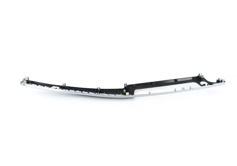 Long dashboard trim in fine brushed aluminium PERLGLANZ CHROM for BMW F10 and F11. Original BMW