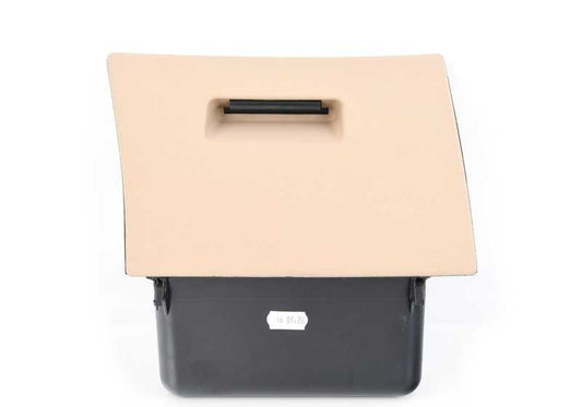 Portaobjetos abatible OEM 51458226571 para BMW Serie 3 E46 en color HELLBEIGE 2. Original BMW.