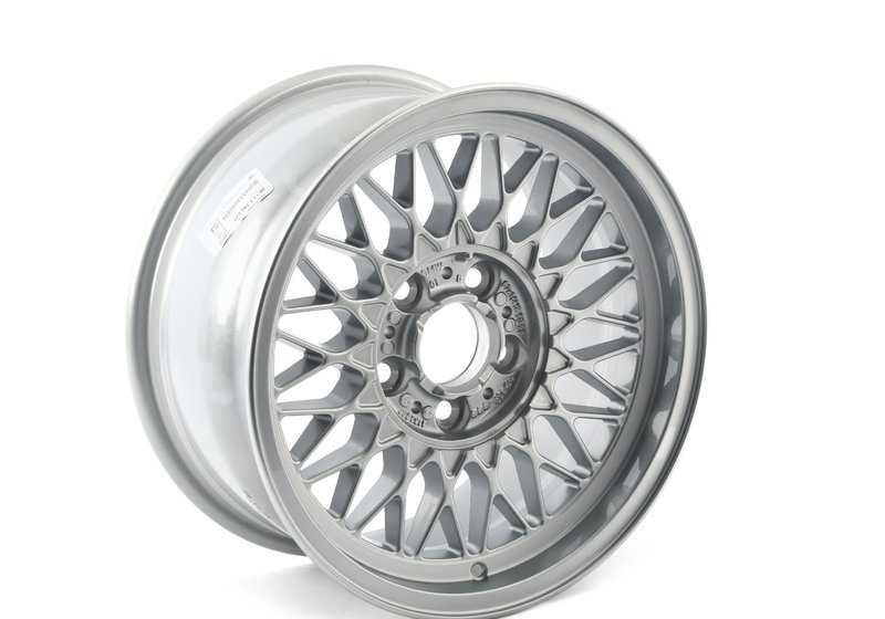 Llantas de aleación original BMW estilo multirradio (Kreuzspeichen-Styling 5) OEM 36111182277 para BMW Serie 7 E38. Acabado en plata, medida 8x16 ET23. Original BMW.