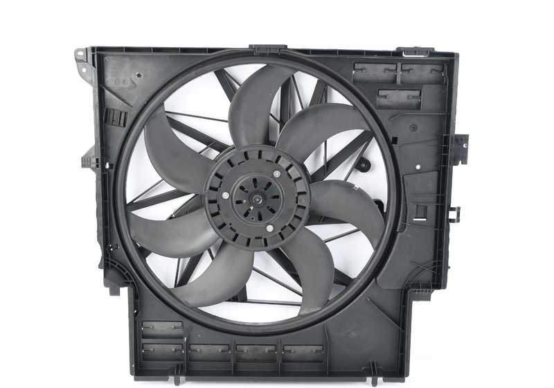 Ventilador con soporte (600W) OEM 17427593847 para BMW F25 y F26. Pieza original BMW. Ideal para resolver problemas de sobrecalentamiento o fallo del ventilador del motor.