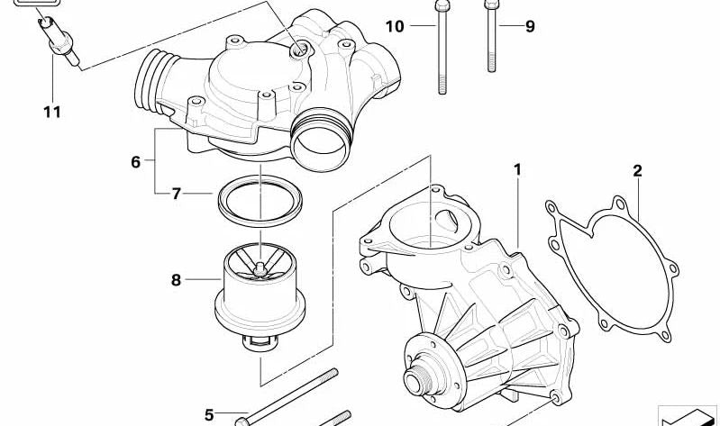 Junta metálica OEM 11511406765 para BMW E39 M5 y BMW Z8 E52. Compatible con motores S62. Original BMW.