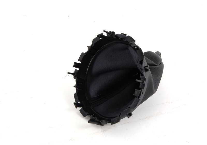 Funda de palanca de cambios negra OEM 51167052157 para MINI R50 (One, Cooper) 1.4i y 1.6i con cambio manual o automático. Compatible con modelos fabricados entre 2001 y 2006. Original MINI.