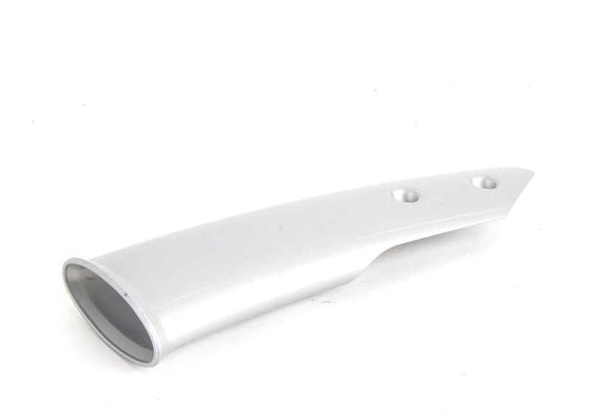 Cubierta tubo derecho decorativa plata OEM 51456973074 para MINI R50, R52, R53. Original MINI.