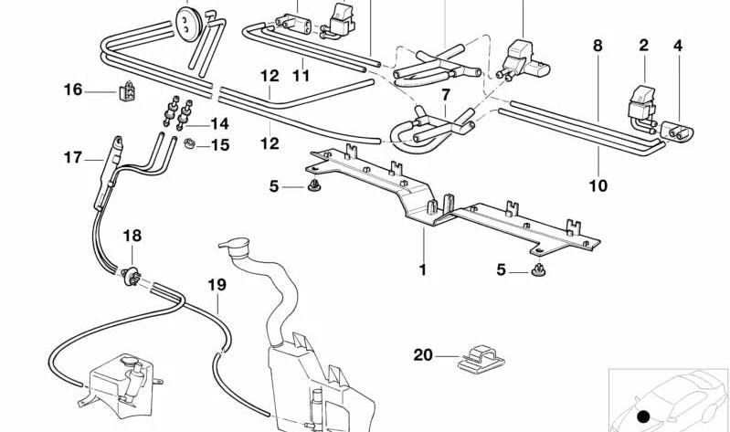 Windshield Wiper Distribution Connector OEM 61668360212 for BMW E38. Original BMW.