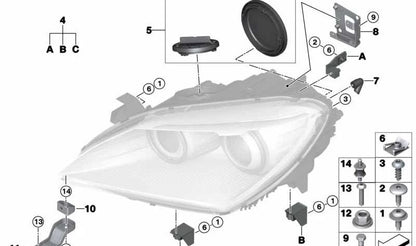 Kit de reparación faro derecho para BMW F06, F12, F13 (OEM 63127277520). Original BMW