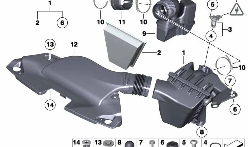 Tampon de bruit d'admission pour BMW Z4 E89 (OEM 13717582907). BMW d'origine