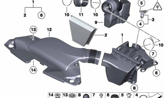 Buffer di rumore di ammissione per BMW Z4 E89 (OEM 13717582907). BMW originale