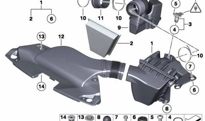 Medidor de masa de aire OEM 13627551638 para BMW E81, E82, E87, E88, E90, E91, E92, E93, E60, E61, E63, E64, E84, E83, E70, E89. Sensor MAF original BMW.
