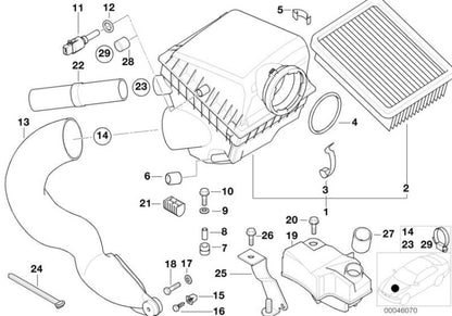 Silenciador de admisión OEM 13711704880 para BMW 5' E39 540i con motor M62. Original BMW.