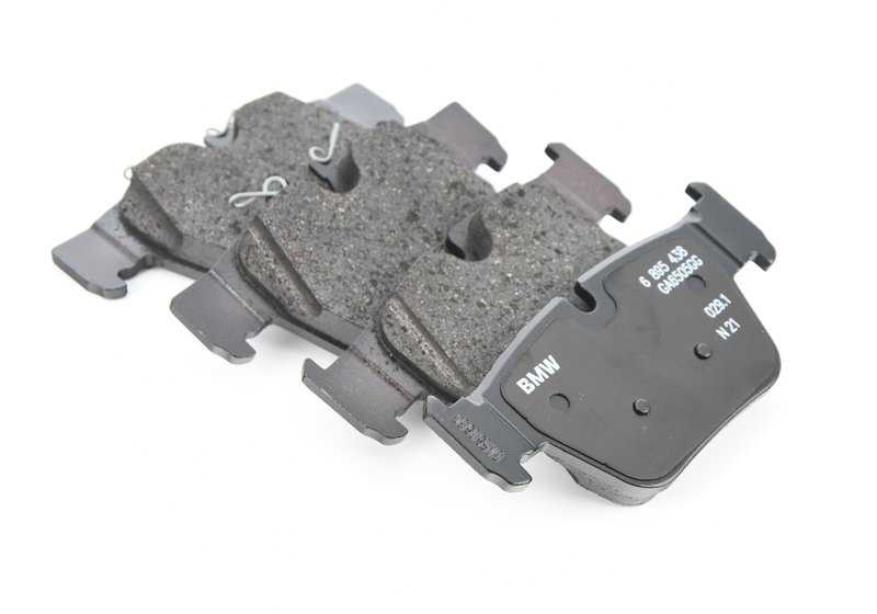 Juego de pastillas de freno traseras sin amianto OEM 34206885600 para BMW F40, F44, F39 y MINI F54, F60. Original BMW y MINI.