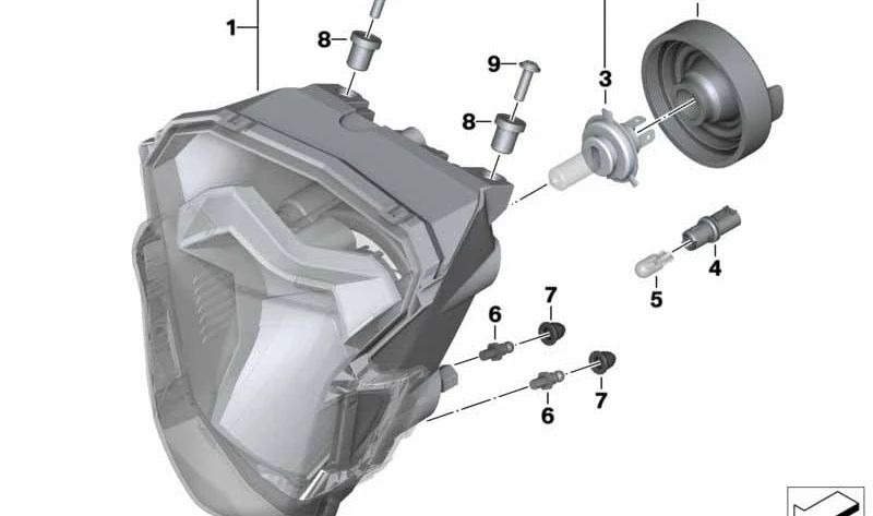 OEM frontal parágrafo 63128546705 para BMW F 800 R (K73) 2014-2019 MOTOCYCLES. BMW Motorrad original.