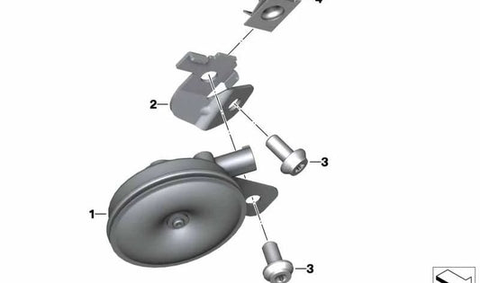 Sirena OEM 61337728614 para motos BMW F 750 GS, F 850 GS, F 900 R, F 800 R, F 900 XR... y más. Original BMW Motorrad.